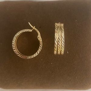 14kt Yellow Gold Triple Hoop Earrings